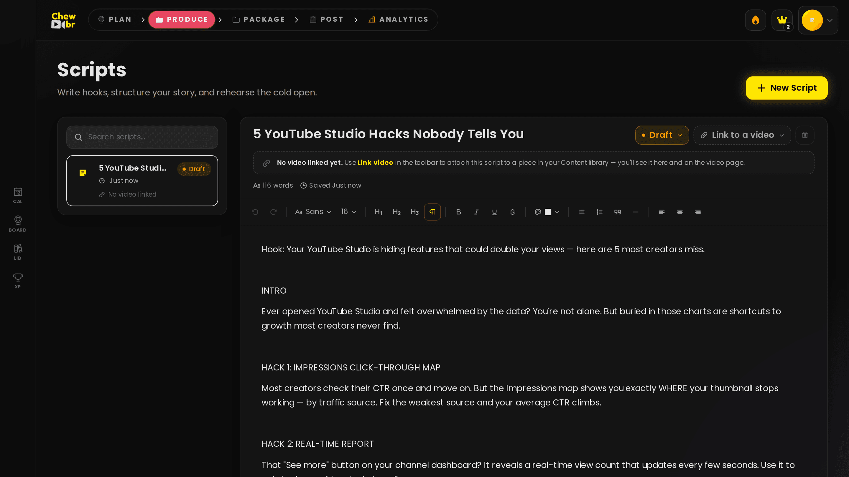 Scripts — the Chewbr 02 · Produce screen