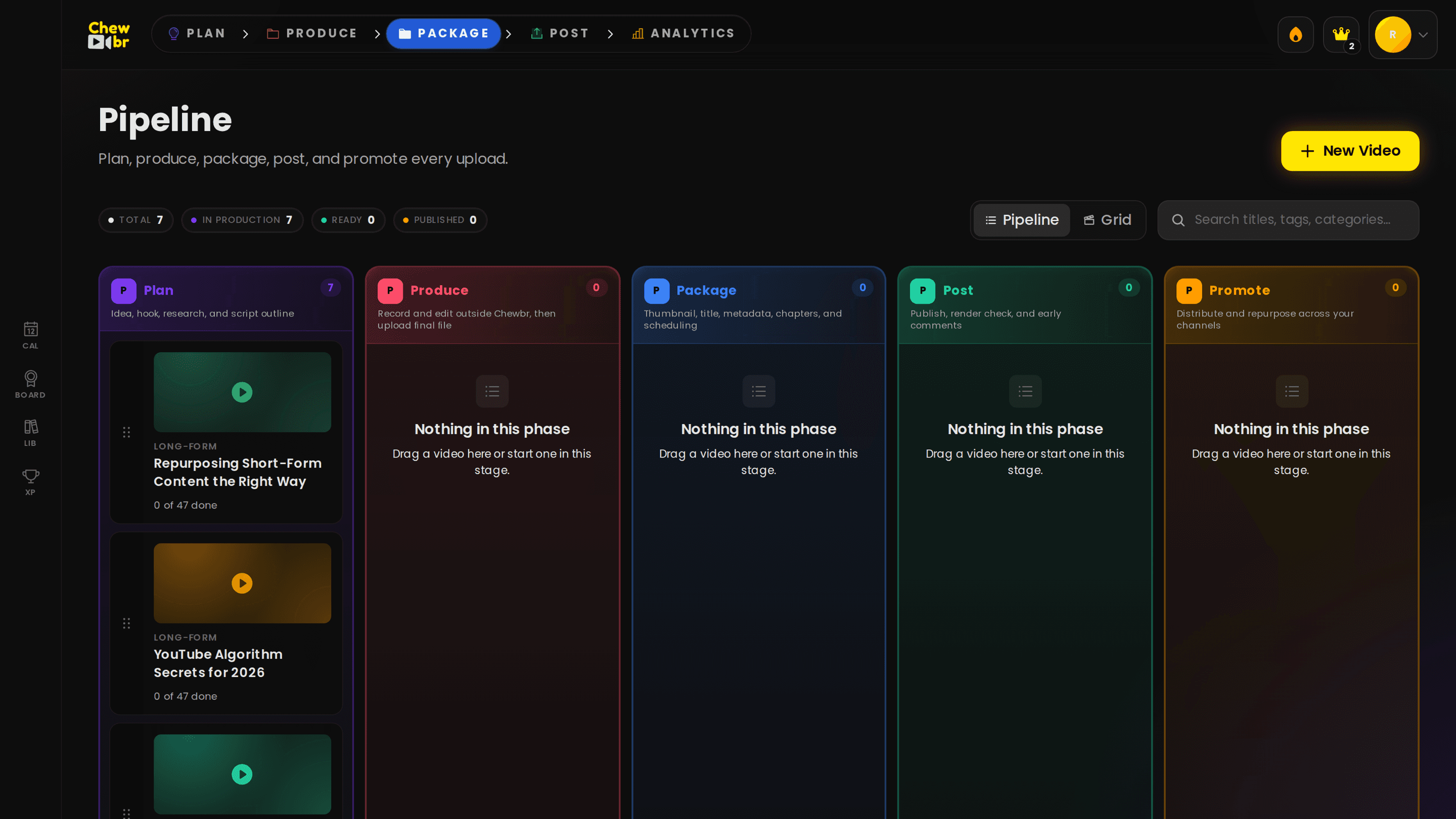 Pipeline — the Chewbr 03 · Package screen